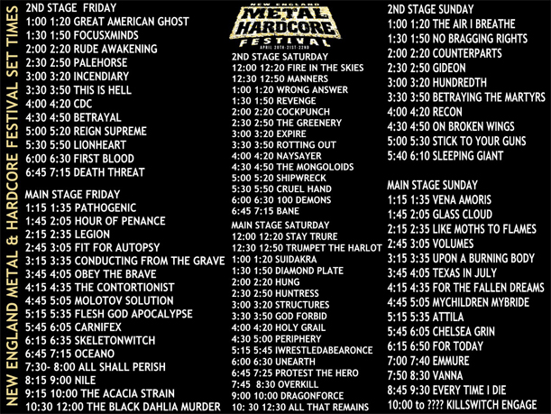 set times new england metal festival