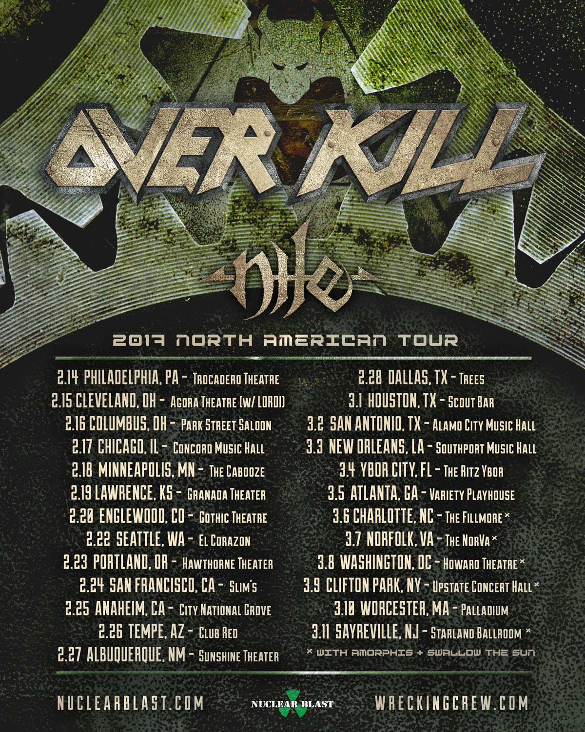 Overkill 2017 Tour